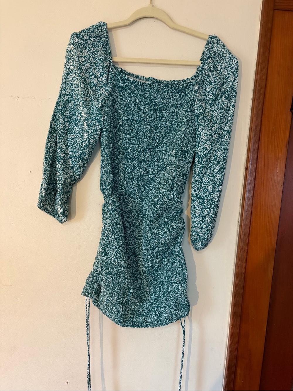 Jessica Simpson Teal Floral Smocked Mini Dress